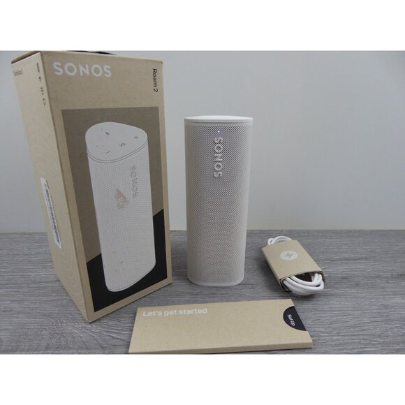 Sonos Roam 2 Portable Bluetooth Wi-Fi Speaker White AirPlay Voice Control USB-C - Picture 1 of 8
